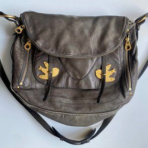 Marc by Marc Jacobs Leather Petal to the Metal Natasha Bird Crossbody Grey